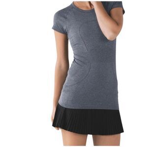 LULULEMON ATHLETICA Swiftly Tech Short Sleeve in Heathered Black Size 10